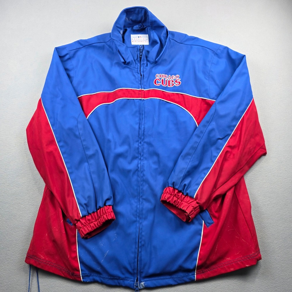 MLB Chicago Cubs G-III Apparel‎ Full Zip Windbreaker Jacket Blue Red Mens XL